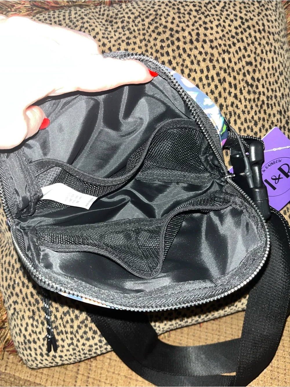 Iris& Rainbow Vibrant Leopard 57” Crossbody Bag